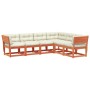 Set de sofás jardín 6 pzas con cojines madera pino marrón cera de , Conjuntos de jardín - Ref: Foro24-3217027, Precio: 730,33...