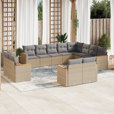 Set de sofás de jardín 12 pzas y cojines ratán sintético marrón de , Conjuntos de jardín - Ref: Foro24-3258916, Precio: 861,9...