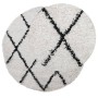 Alfombra de pelo largo moderna PAMPLONA crema y negro Ø 80 cm de , Alfombras - Ref: Foro24-375375, Precio: 20,86 €, Descuento: %