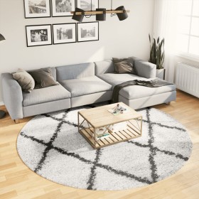 Alfombra de pelo largo moderna PAMPLONA crema y negro Ø 240 cm de , Alfombras - Ref: Foro24-375380, Precio: 97,78 €, Descuent...