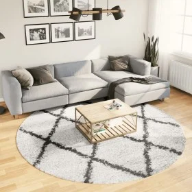 Alfombra de pelo largo moderna PAMPLONA crema y negro Ø 240 cm de , Alfombras - Ref: Foro24-375380, Precio: 96,84 €, Descuent...