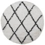 Alfombra de pelo largo moderna PAMPLONA crema y negro Ø 240 cm de , Alfombras - Ref: Foro24-375380, Precio: 97,78 €, Descuent...