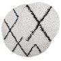 Alfombra de pelo largo moderna PAMPLONA crema y negro Ø 240 cm de , Alfombras - Ref: Foro24-375380, Precio: 97,78 €, Descuent...