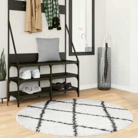 Alfombra de pelo largo moderna PAMPLONA crema y negro Ø 120 cm de , Alfombras - Ref: Foro24-375377, Precio: 37,04 €, Descuent...