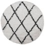Alfombra de pelo largo moderna PAMPLONA crema y negro Ø 120 cm de , Alfombras - Ref: Foro24-375377, Precio: 37,04 €, Descuent...