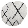 Alfombra de pelo largo moderna PAMPLONA crema y negro Ø 120 cm de , Alfombras - Ref: Foro24-375377, Precio: 37,04 €, Descuent...