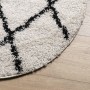 Alfombra de pelo largo moderna PAMPLONA crema y negro Ø 120 cm de , Alfombras - Ref: Foro24-375377, Precio: 37,04 €, Descuent...