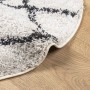 Alfombra de pelo largo moderna PAMPLONA crema y negro Ø 120 cm de , Alfombras - Ref: Foro24-375377, Precio: 37,04 €, Descuent...