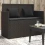Banco de jardín con cojines ratán sintético negro de , Bancos de jardín - Ref: Foro24-365761, Precio: 232,63 €, Descuento: %