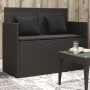 Banco de jardín con cojines ratán sintético negro de , Bancos de jardín - Ref: Foro24-365761, Precio: 184,97 €, Descuento: %