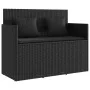 Banco de jardín con cojines ratán sintético negro de , Bancos de jardín - Ref: Foro24-365761, Precio: 232,63 €, Descuento: %