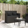 Banco de jardín con cojines ratán sintético negro de , Bancos de jardín - Ref: Foro24-365761, Precio: 184,97 €, Descuento: %