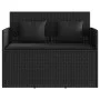 Banco de jardín con cojines ratán sintético negro de , Bancos de jardín - Ref: Foro24-365761, Precio: 232,63 €, Descuento: %