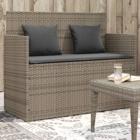Banco de jardín con cojines ratán sintético gris de , Bancos de jardín - Ref: Foro24-365763, Precio: 185,13 €, Descuento: %