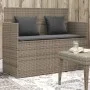 Banco de jardín con cojines ratán sintético gris de , Bancos de jardín - Ref: Foro24-365763, Precio: 204,19 €, Descuento: %