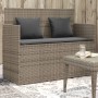 Banco de jardín con cojines ratán sintético gris de , Bancos de jardín - Ref: Foro24-365763, Precio: 185,13 €, Descuento: %