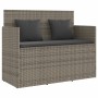 Banco de jardín con cojines ratán sintético gris de , Bancos de jardín - Ref: Foro24-365763, Precio: 185,13 €, Descuento: %