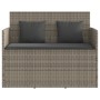 Banco de jardín con cojines ratán sintético gris de , Bancos de jardín - Ref: Foro24-365763, Precio: 185,13 €, Descuento: %
