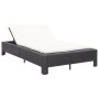 Tumbona para 2 personas con cojín ratán sintético negro de vidaXL, Camas para exteriores - Ref: Foro24-46238, Precio: 270,94 ...