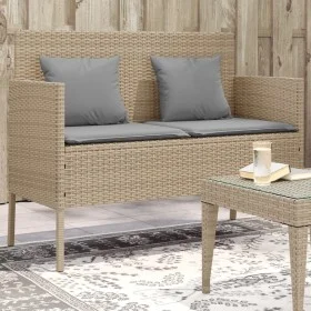 Banco de jardín con cojines ratán sintético beige de , Bancos de jardín - Ref: Foro24-365775, Precio: 160,64 €, Descuento: %