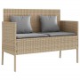 Banco de jardín con cojines ratán sintético beige de , Bancos de jardín - Ref: Foro24-365775, Precio: 150,96 €, Descuento: %