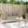 Banco de jardín con cojines ratán sintético beige de , Bancos de jardín - Ref: Foro24-365775, Precio: 150,96 €, Descuento: %