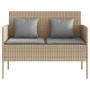 Banco de jardín con cojines ratán sintético beige de , Bancos de jardín - Ref: Foro24-365775, Precio: 150,96 €, Descuento: %