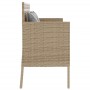 Banco de jardín con cojines ratán sintético beige de , Bancos de jardín - Ref: Foro24-365775, Precio: 150,96 €, Descuento: %