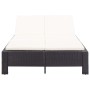 Tumbona para 2 personas con cojín ratán sintético negro de vidaXL, Camas para exteriores - Ref: Foro24-46238, Precio: 270,94 ...