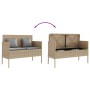 Banco de jardín con cojines ratán sintético beige de , Bancos de jardín - Ref: Foro24-365775, Precio: 150,96 €, Descuento: %