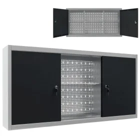 Gray and black metal industrial wall tool cabinet by vidaXL, Tool cabinets - Ref: Foro24-145366, Price: 131,76 €, Discount: %