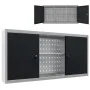 Armario de herramientas de pared industrial metal gris y negro de vidaXL, Armarios para herramientas - Ref: Foro24-145366, Pr...
