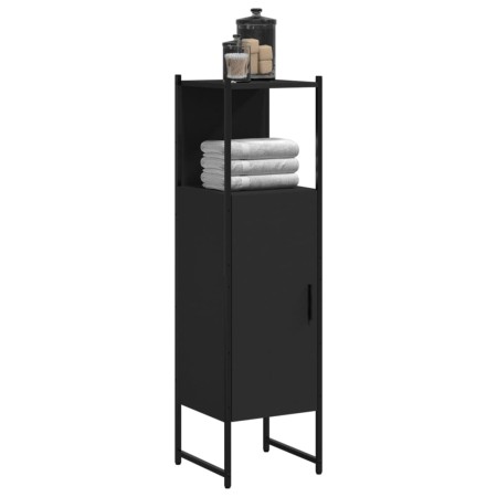 Armario de baño madera de ingeniería negro 33x33x120,5 cm de , Tocadores - Ref: Foro24-842466, Precio: 58,24 €, Descuento: %