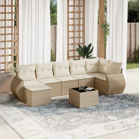 Juego de sofás de jardín con cojines beige 8 pzas ratán PE de , Sofás modulares de exterior - Ref: Foro24-3221687, Precio: 53...