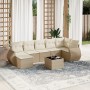 Juego de sofás de jardín con cojines beige 8 pzas ratán PE de , Sofás modulares de exterior - Ref: Foro24-3221687, Precio: 53...