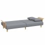 Sofá cama 2 plazas con almohadas taburete terciopelo gris claro en Sofás | Comprar online en Foru.es