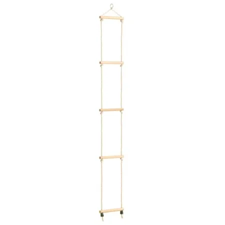 Escalera de cuerda para niños madera maciza y PE 30x168 cm de vidaXL, Juguetes de actividades para bebés - Ref: Foro24-91936,...