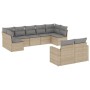 Set de sofás de jardín 9 pzas con cojines ratán sintético beige de , Sofás modulares de exterior - Ref: Foro24-3251756, Preci...