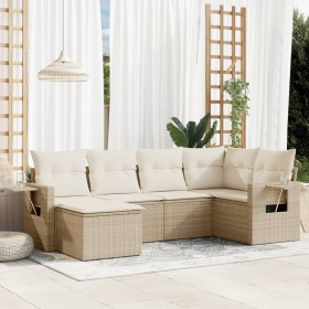 Juego de sofás jardín con cojines 6 pzas ratán sintético beige de , Conjuntos de jardín - Ref: Foro24-3252795, Precio: 457,66...