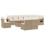 Set de sofás de jardín 11pzas con cojines ratán sintético beige de , Conjuntos de jardín - Ref: Foro24-3256947, Precio: 716,9...