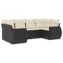 Set de sofás de jardín 6 piezas y cojines ratán sintético negro de , Sofás modulares de exterior - Ref: Foro24-3221775, Preci...