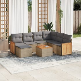 Juego de sofás de jardín con cojines beige 8 pzas ratán PE de , Conjuntos de jardín - Ref: Foro24-3260295, Precio: 485,36 €, ...