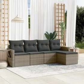 Doppel-Sonnenliege mit Verdeck und schwarzen synthetischen Rattankissen von , Liegen - Ref: Foro24-365806, Preis: 323,41 €, R...