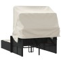 Tumbona doble con capota y cojines ratán sintético negro de , Tumbonas - Ref: Foro24-365806, Precio: 281,81 €, Descuento: %