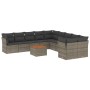Set de sofás de jardín 11 pzas y cojines ratán sintético gris de , Conjuntos de jardín - Ref: Foro24-3223855, Precio: 622,06 ...