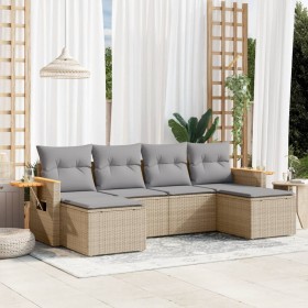 Juego de sofás jardín con cojines 6 pzas ratán sintético beige de , Conjuntos de jardín - Ref: Foro24-3259462, Precio: 399,06...