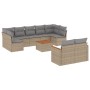 Juego de sofás jardín con cojines beige 10 pzas ratán sintético de , Conjuntos de jardín - Ref: Foro24-3258699, Precio: 644,2...