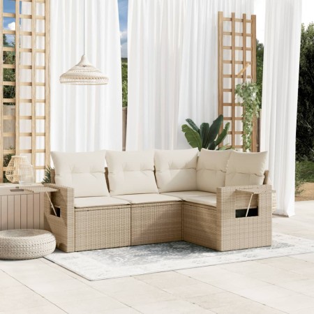 Juego de sofás jardín con cojines 4 pzas ratán sintético beige de , Conjuntos de jardín - Ref: Foro24-3252445, Precio: 350,91...