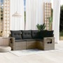 Set de sofás de jardín 4 pzas y cojines ratán sintético gris de , Conjuntos de jardín - Ref: Foro24-3252447, Precio: 312,20 €...