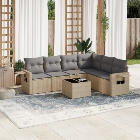 Set sofás de jardín 7 piezas y cojines ratán sintético beige de , Conjuntos de jardín - Ref: Foro24-3252556, Precio: 484,01 €...